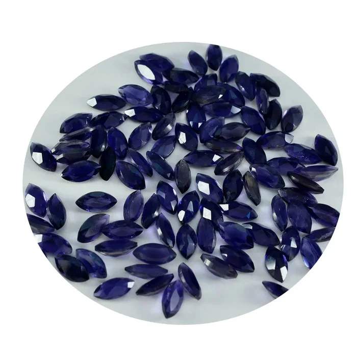 Iolite 1PC Tiny 4×8 MM Marquise Faceted Blue Luster Semi Precious Loose Gemstones