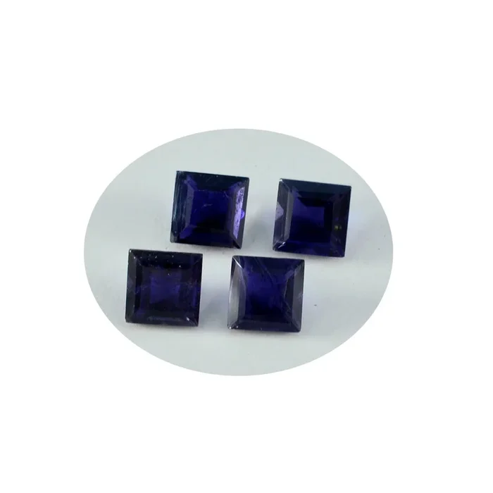 Iolite 1PC Tiny 5×5 MM Square Faceted Blue Sparkling Semi Precious Loose Gemstone