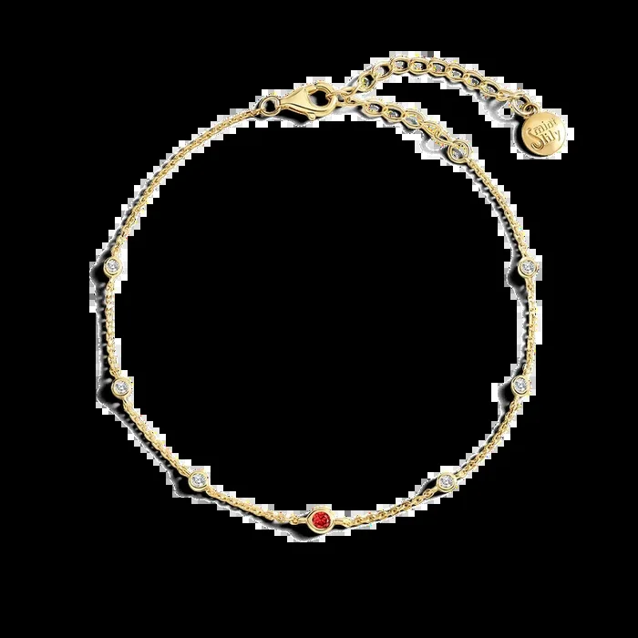 January Birthstone Station Bracelet