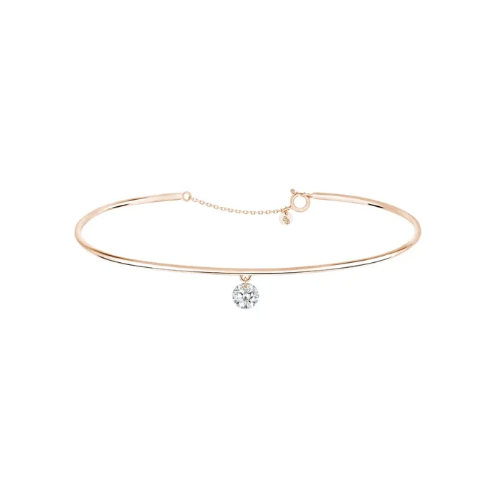 Jonc La Brune et La Blonde 360° en or rose diamant 0,20 carat – Lepage