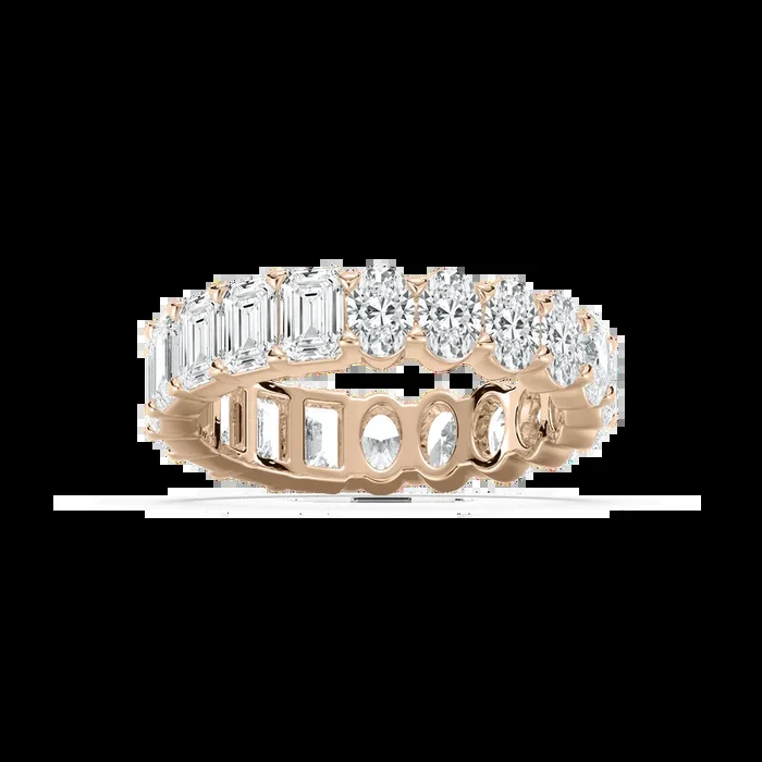 Julia 4 ⅖ ctw Emerald and Oval Lab Grown Diamond Half and Half Eternity Band