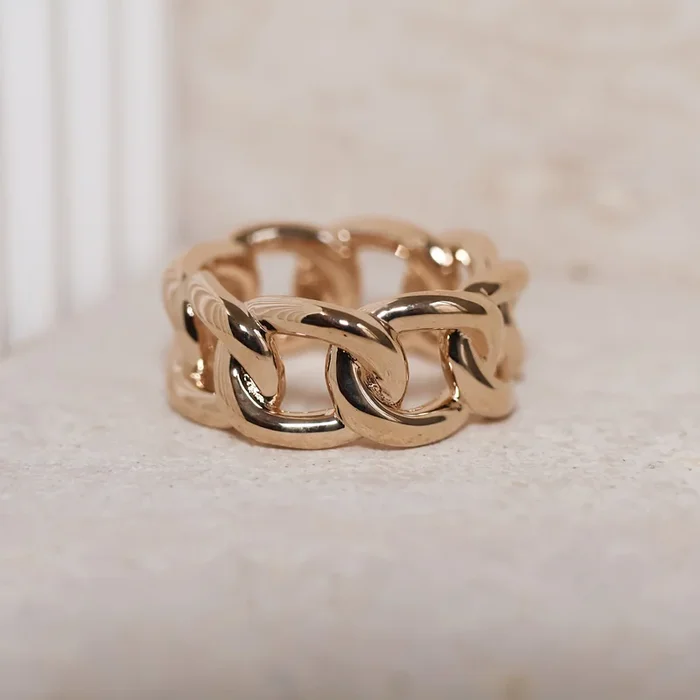 Kim ring with links gold-plated