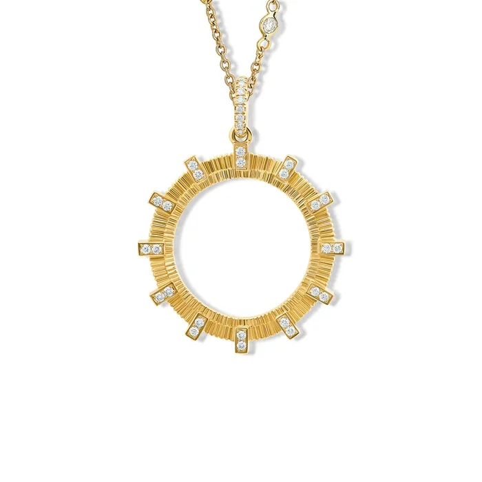 Kipoi Necklace Pendant Yellow Gold – Diamond Pavé