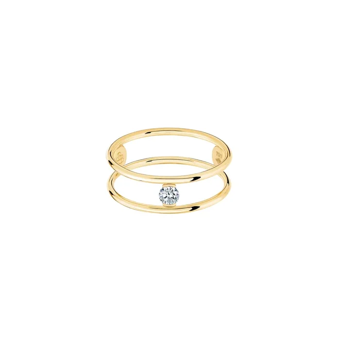 La Brune et La Blonde Hula Hoop ring in yellow gold and diamond 0.10 carat – Lepage