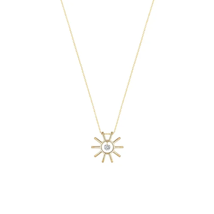 La Brune et La Blonde necklace Moon and Sun Mini in yellow gold and 0.07 carat diamonds| LEPAGE