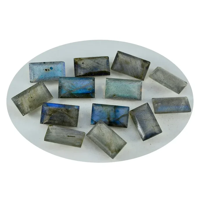 Labradorite 10PC Tiny 2.5×5 MM Baguette Faceted Gray Splendid Semi Precious Gems