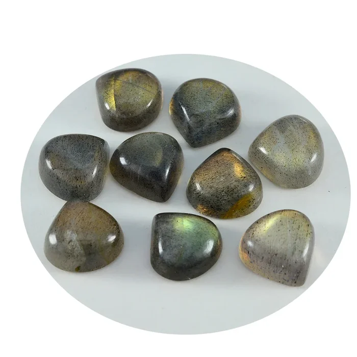 Labradorite 10PC Tiny 3×3 MM Heart Cabochon Gray Genuine semi Precious Loose Gemstones