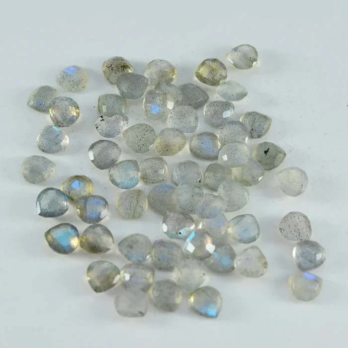 Labradorite 10PC Tiny 4×4 MM Triangle Faceted Gray Brilliant Semi Precious Loose Gemstones