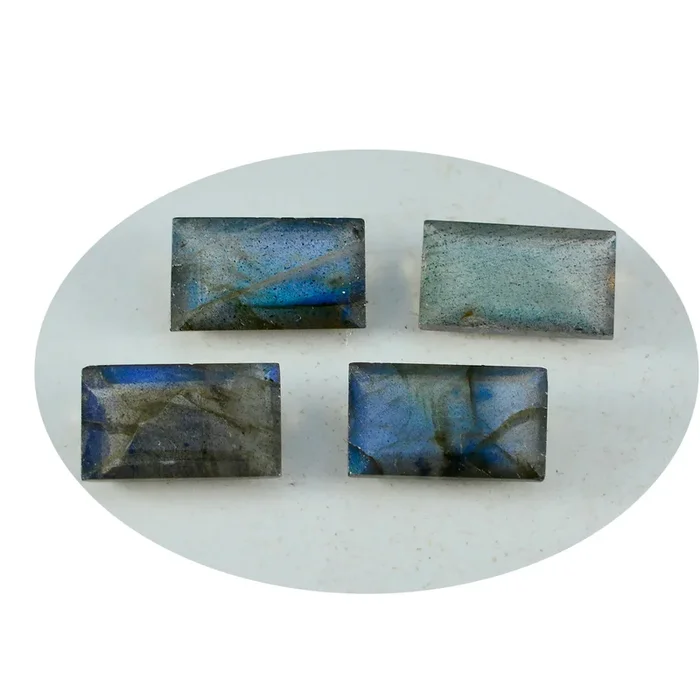 Labradorite 1PC Chunky 10×20 MM Baguette Faceted Gray Genuine Semi Precious Loose Gemstones
