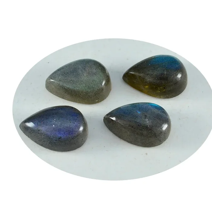 Labradorite 1PC Large 8×12 MM Pear Cabochon Gray Superior semi Precious Gems