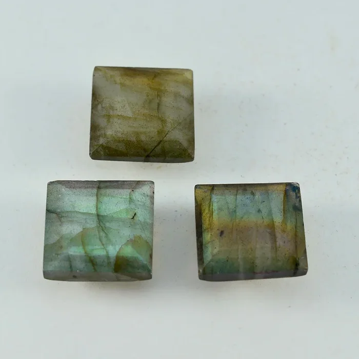 Labradorite 1PC Medium 9×9 MM Square Faceted Gray Lustrous Semi Precious Gems