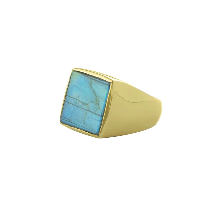 Labradorite Window Ring in Gold – FINAL SALE