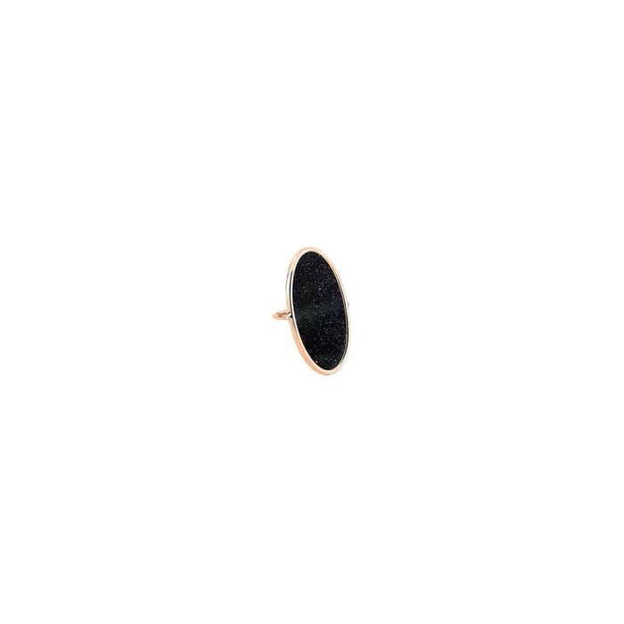 Large Ginette NY Ellipse ring in pink gold and blue sand RELB1 – Lepage