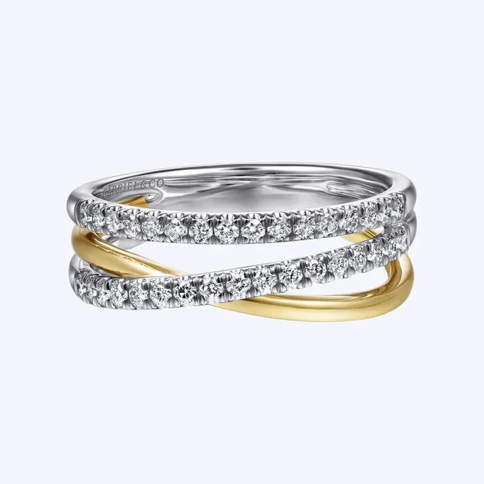 Layered Triple Row Diamond Ring