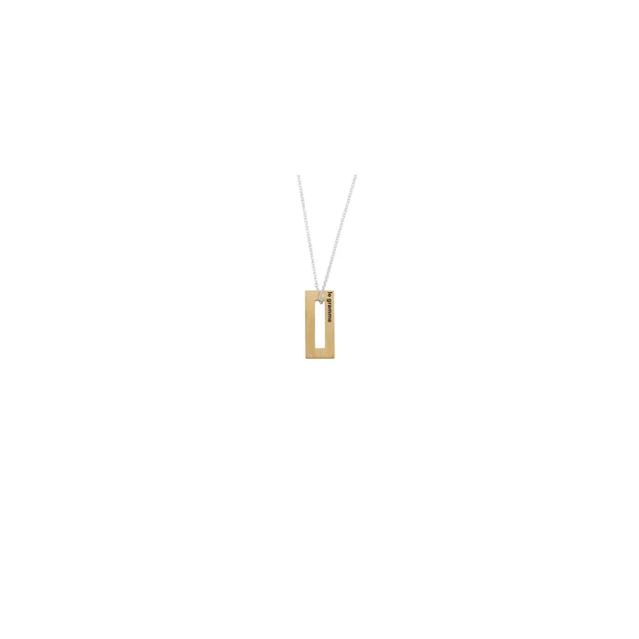 Le Gramme 1.5g Rectangle medal in yellow gold and silver chain | LEPAGE