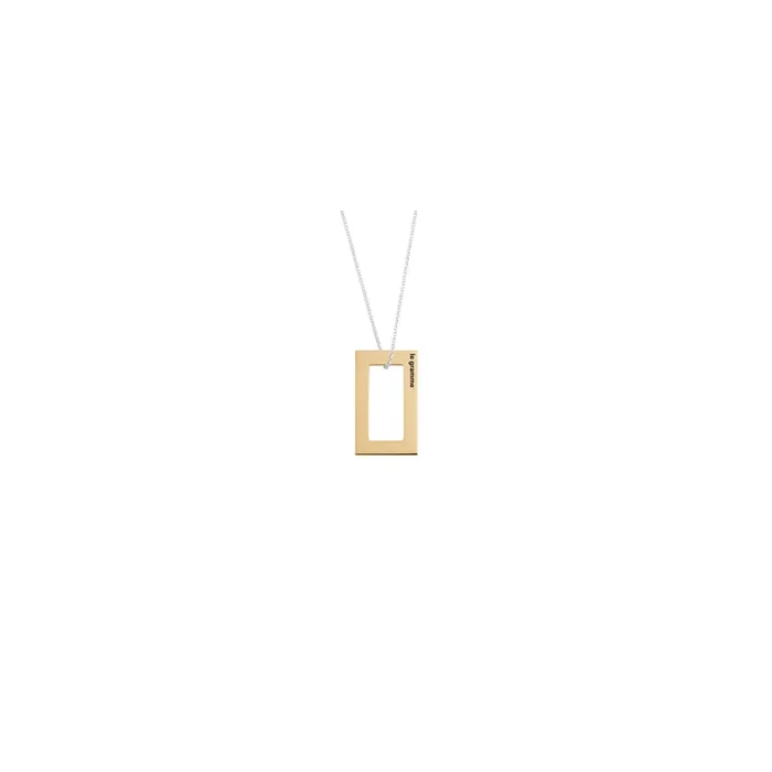 Le Gramme 3.5g Rectangle medal in yellow gold and silver chain | LEPAGE