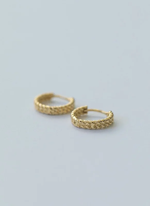Lee structured hoops 14k gold