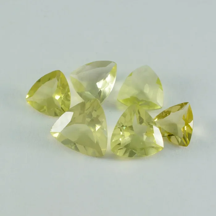Lemon Quartz 10PC Tiny 4×4 MM Triangle Faceted Yellow Brilliant Semi Precious Loose Gems