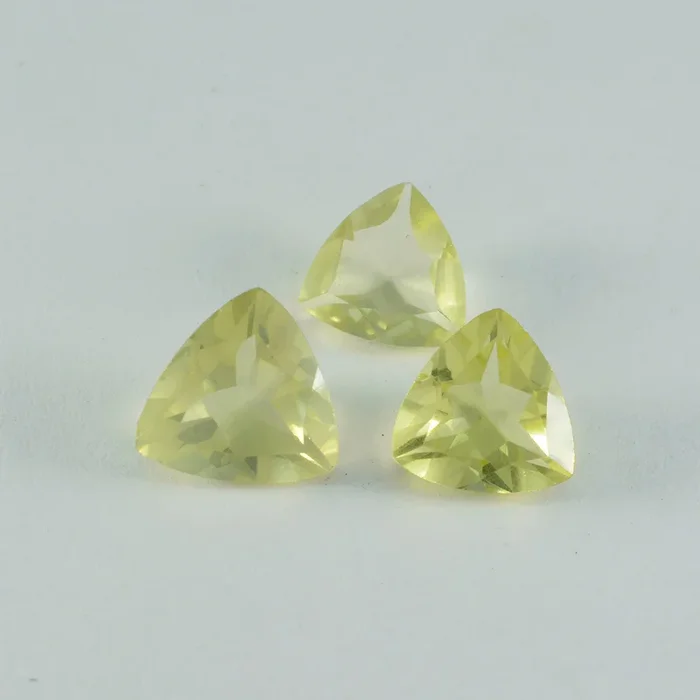Lemon Quartz 10PC Tiny 5×5 MM Triangle Faceted Yellow Sparkling Semi Precious Loose Gemstone