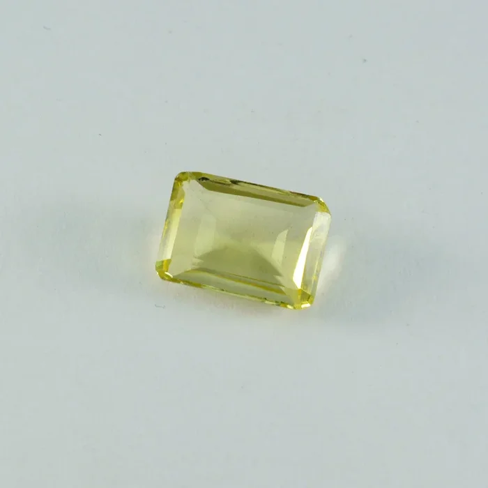 Lemon Quartz 1PC Chunky 12×16 MM Emerald Faceted Yellow Natural Semi Precious Gems