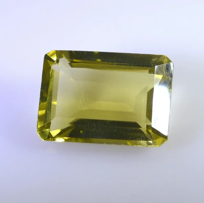 Lemon Quartz 1PC Chunky 15×20 MM Emerald Faceted Yellow Superior Semi Precious Loose Gemstone