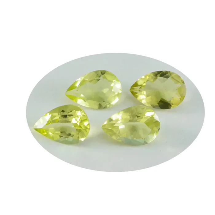 Lemon Quartz 1PC Large 10×14 MM Pear Faceted Yellow Pure Semi Precious Loose Gems