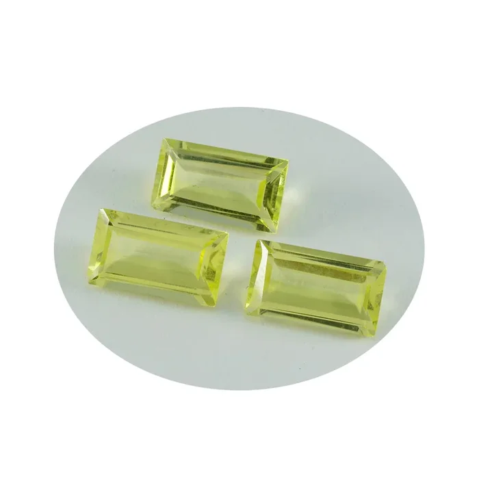 Lemon Quartz 1PC Large 8×16 MM Baguette Faceted Yellow Luster Semi Precious Loose Gemstones