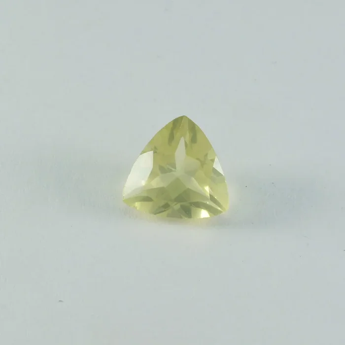 Lemon Quartz 1PC Small 8×8 MM Triangle Faceted Yellow Luster Semi Precious Loose Gems