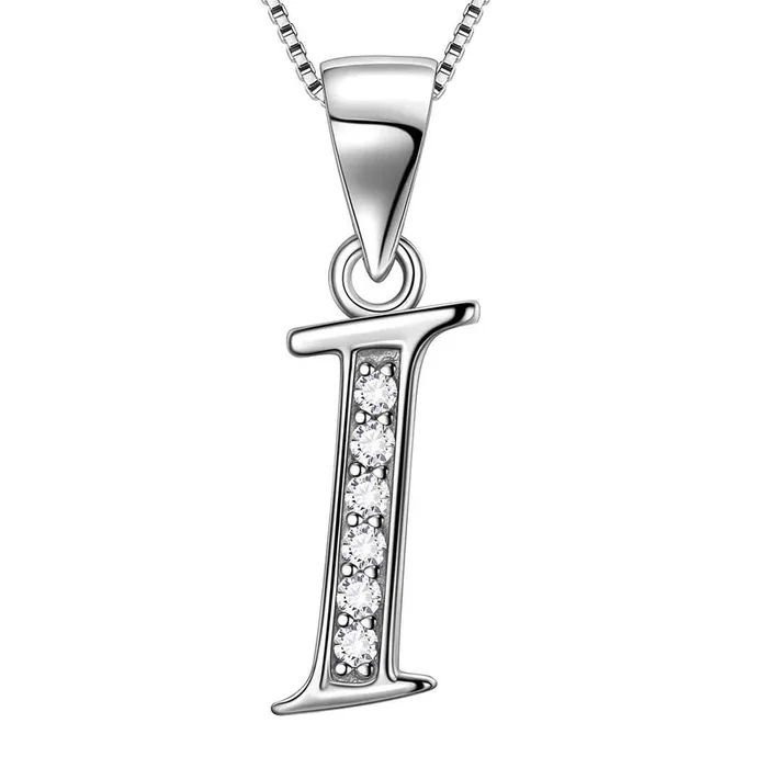 Lettre I initiale colliers pendentif femmes hommes nom bijoux cadeau 925 argent