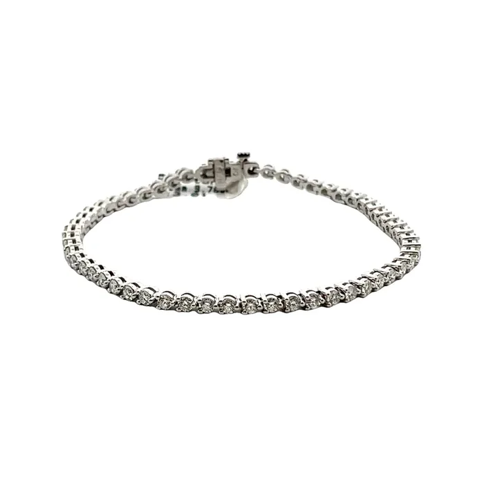 LEWIS COLLECTION 14K White Gold & 3.01ctw Diamond Tennis Bracelet