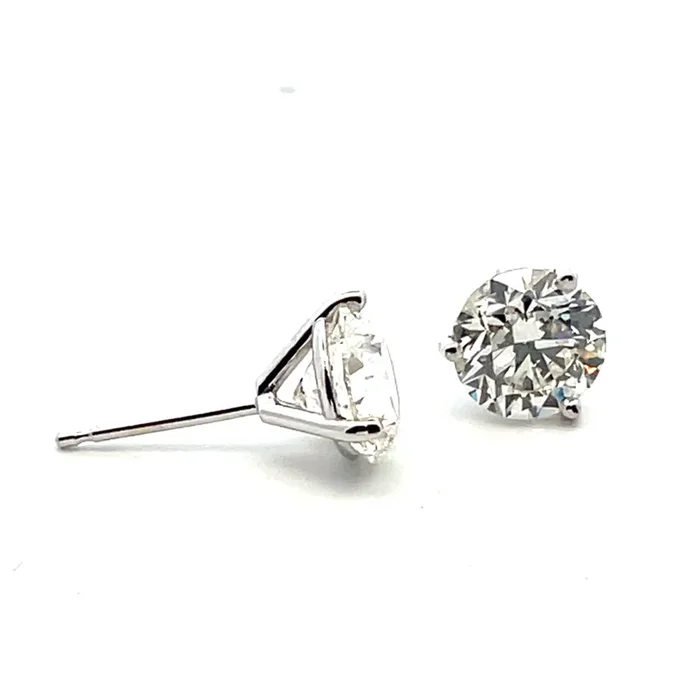 LEWIS COLLECTION 3 CTW Damond Stud Earrings in 14K White Gold Settings