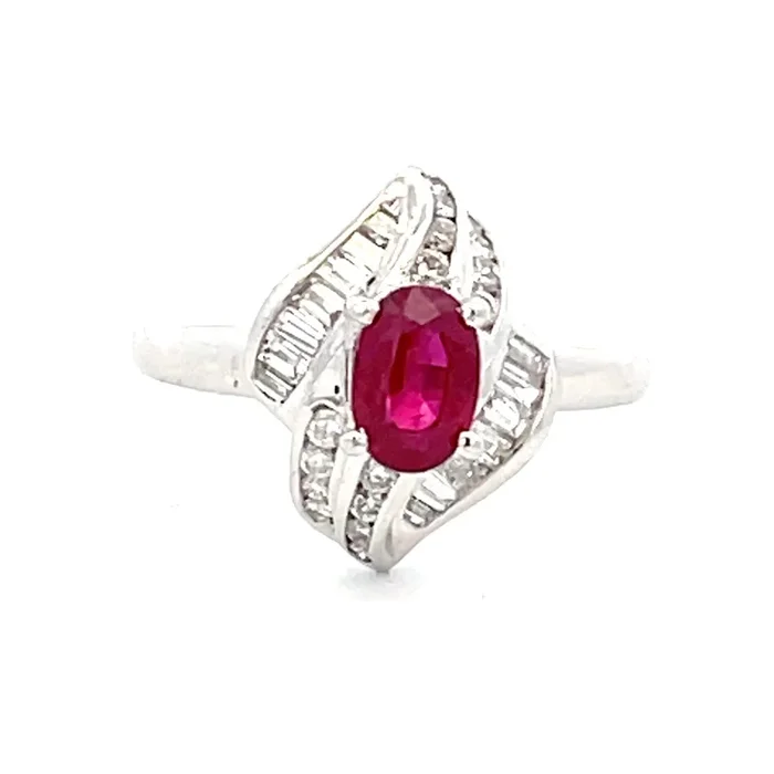 LEWIS COLLECTION Ruby And Diamond Platinum Ring