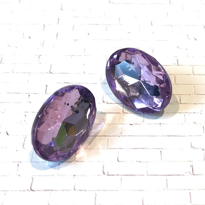 Lilac Faceted Oval Shine-On Stud Earrings