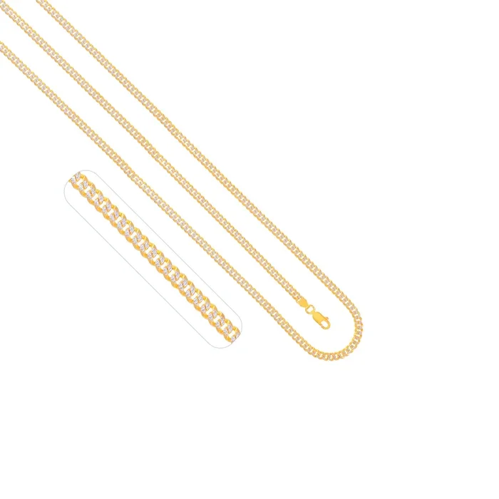 Link Two tone 18″ Chain in 22K Gold