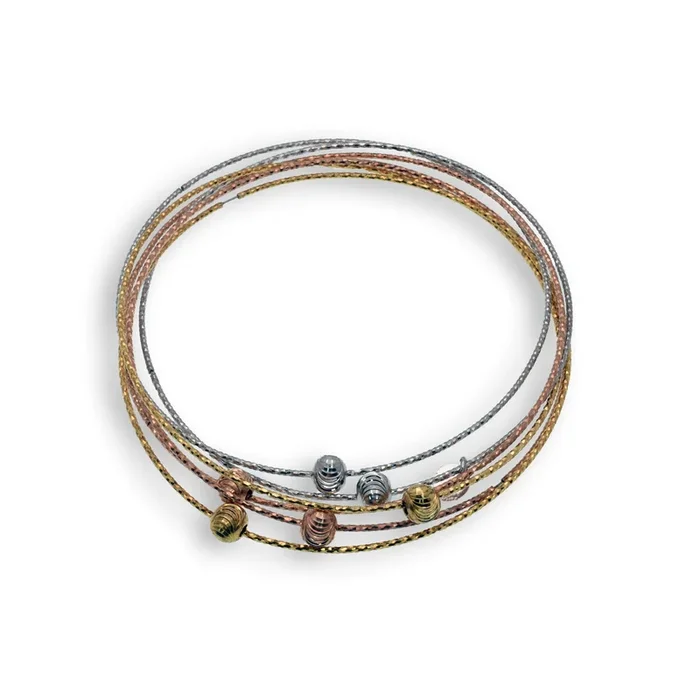 Liquidación – Pulseras italianas multichapadas con cuentas finas – ITB00043TRI