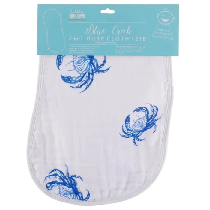 Little Hometown Blue Crab Baby Burp and Bib