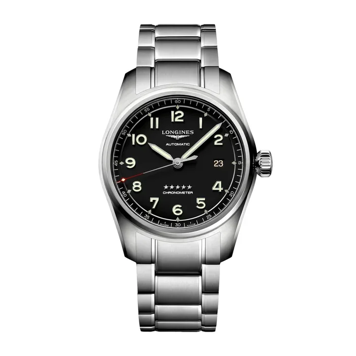 Longines Spirit automatic watch black dial and 40 mm steel bracelet