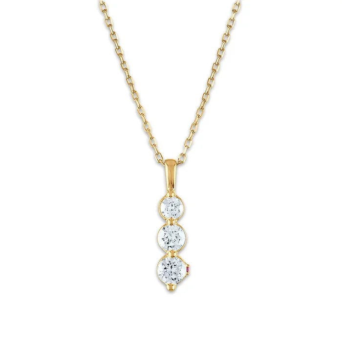 LoveSong EcoLove 3/4 CTW Lab Grown Diamond Three Stone 18-inch Pendant in 10KT Yellow Gold