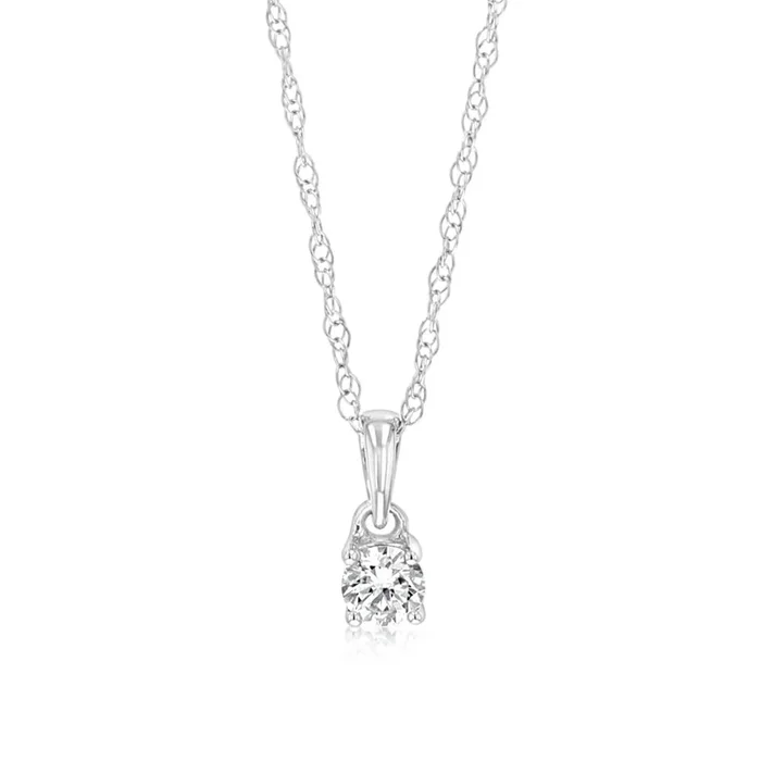 Luminesce Lab Grown 1/10 Carat Diamond Pendant on Chain in 9ct White Gold