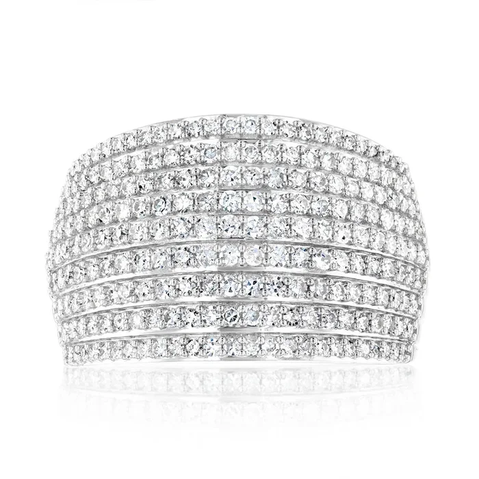 Luminesce Lab Grown 1 Carat Cluster Ring in Sterling Silver
