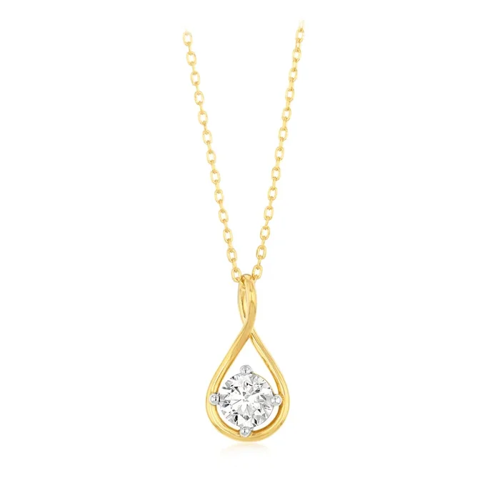 Luminesce Lab Grown 1 Carat Diamond Pendant in Gold Plated SIlver