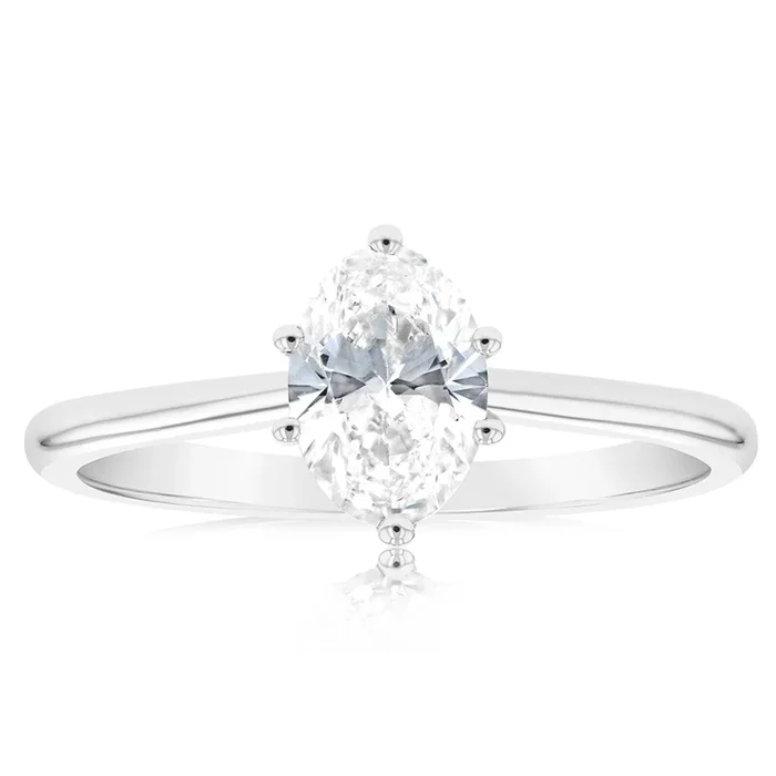 Luminesce Lab Grown 14ct White Gold 1 Carat Solitaire Ring