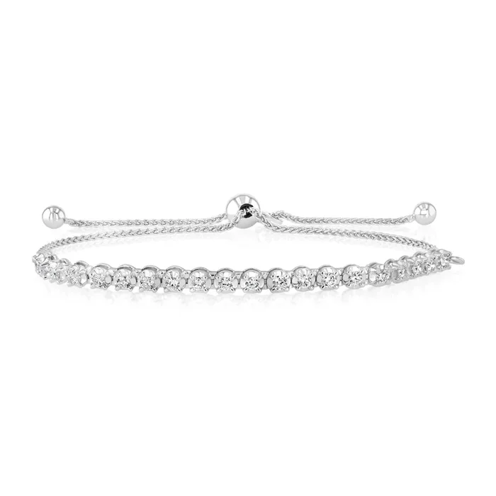 Luminesce Lab Grown 3/4 Carat Diamond Slider Bracelet in Sterling Silver