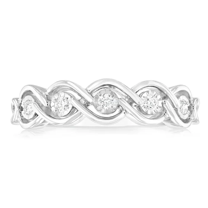 Luminesce Lab Grown 5 Diamonds Ring in Sterling Silver