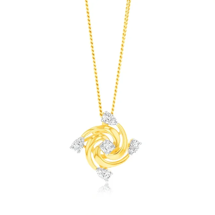 Luminesce Lab Grown 9ct Yellow Gold 0.15 Carat Diamond Pendant
