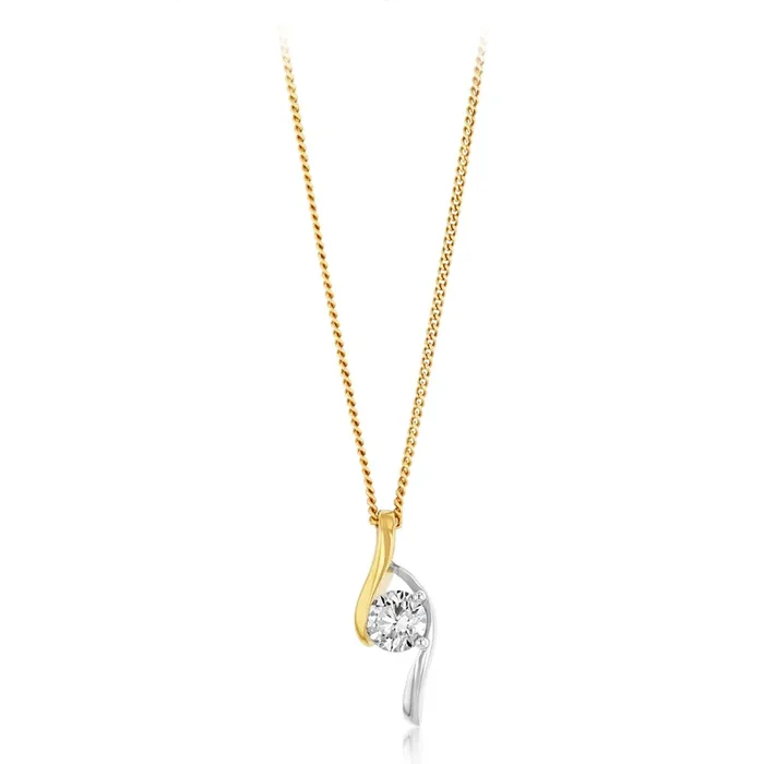 Luminesce Lab Grown Carat Diamond Pendant in 9ct Yellow Gold