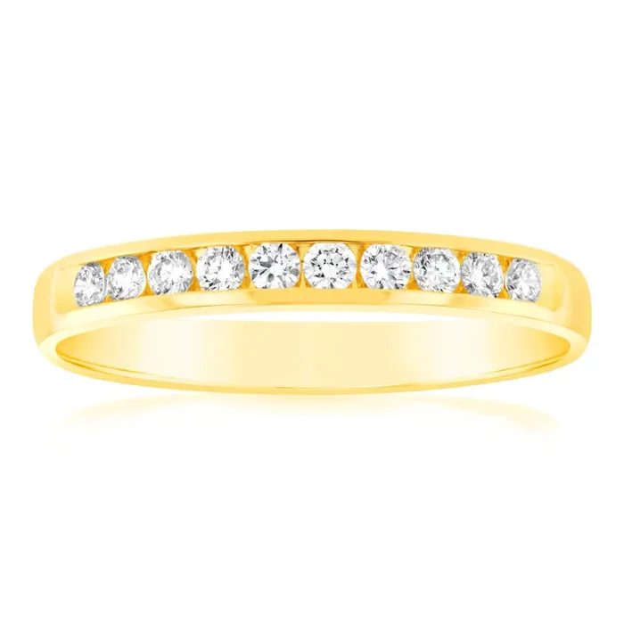 Luminesce Lab Grown Diamond 1/4 Carat Eternity Ring in 9ct Yellow Gold