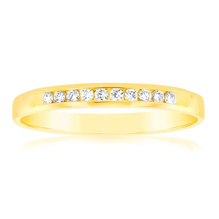 Luminesce Lab Grown Diamond 10-14pt Eternity Ring in 9ct Yellow Gold