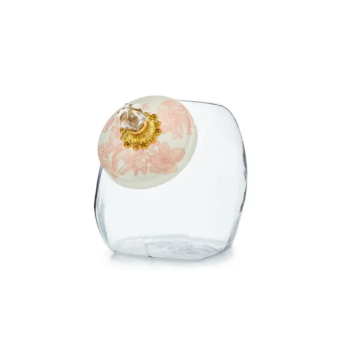 Mackenzie-Childs Cookie Jar with Rosy English Garden Lid