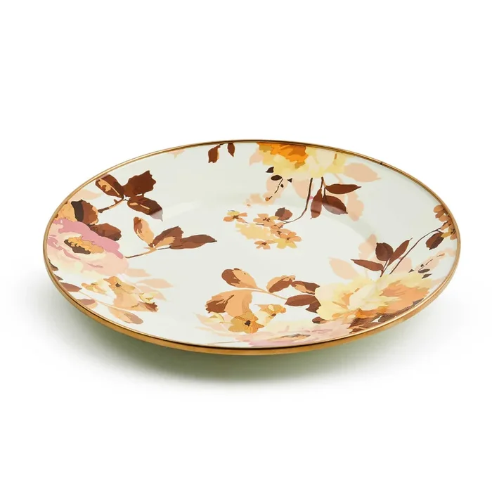 Mackenzie-Childs Wild Rose White Dinner Plate